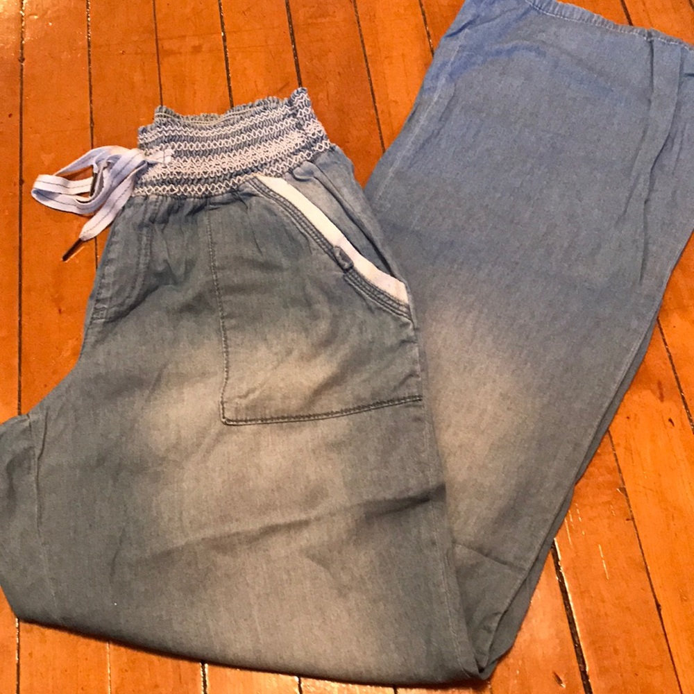 Denim thin jean material pants